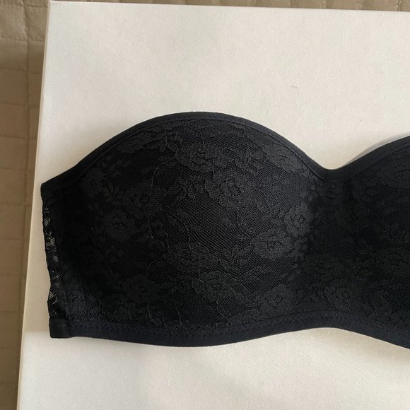 PINK Victoria's Secret Black Lace Bandeau Bra - Picture 3 of 4